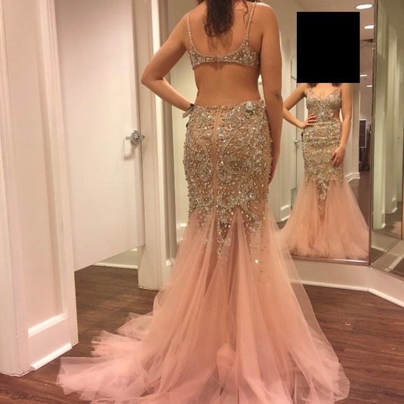 Camille La Vie Beaded Backless Mermaid Dress - Picture 6 of 8